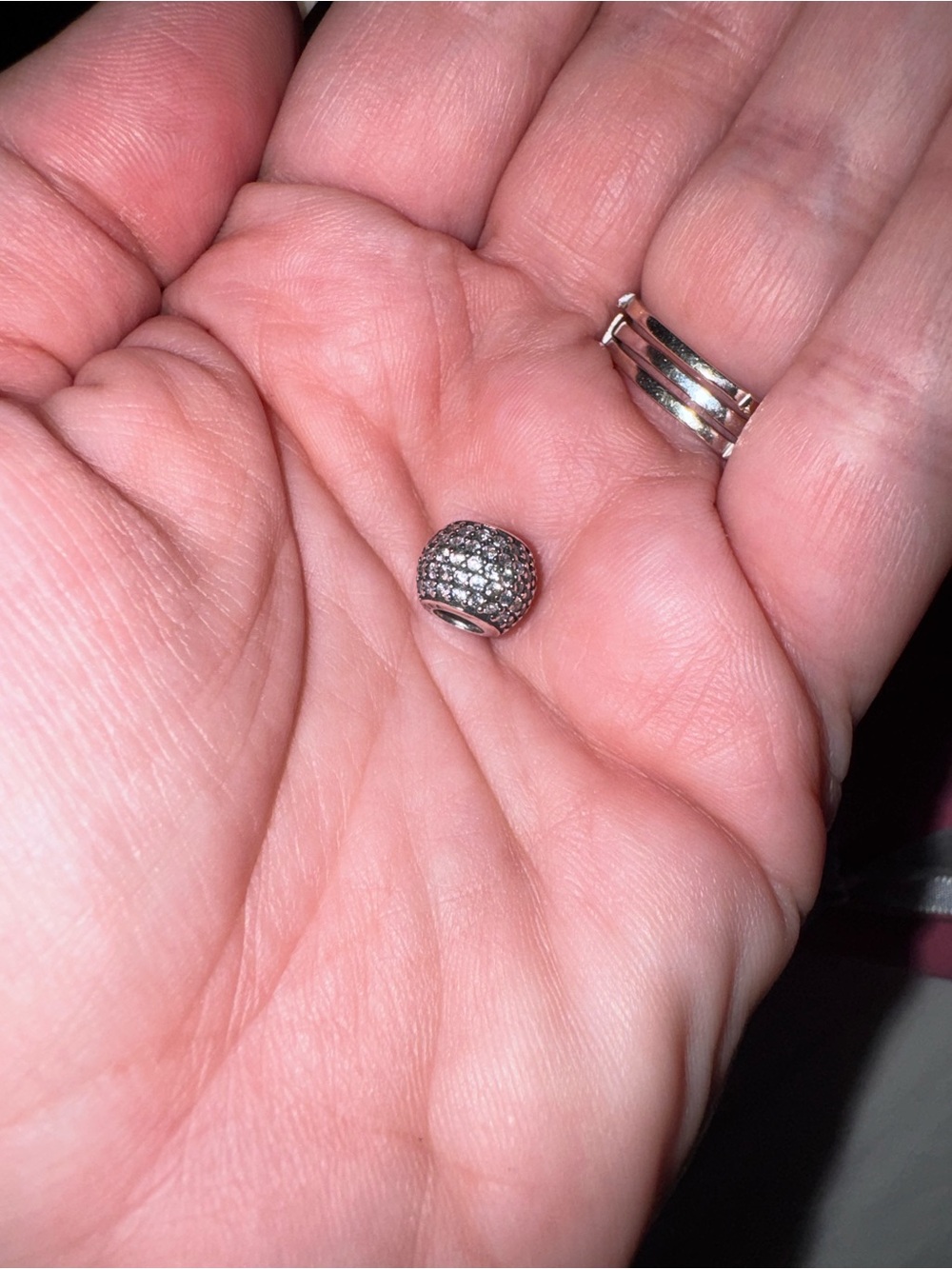 Pandora Silver Pave Sparkle Bead Charm